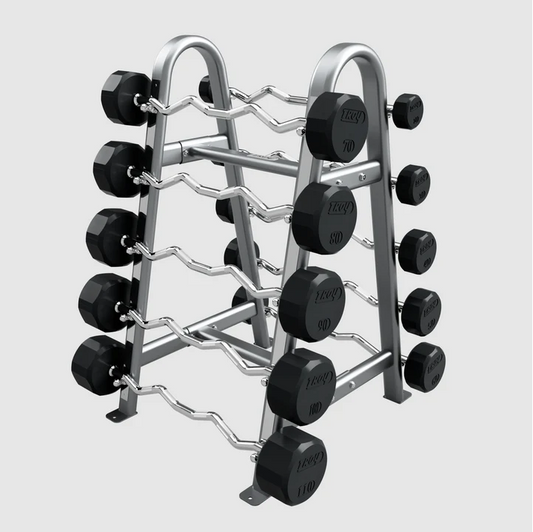 12-Sided 20-110lb Solid Rubber E-Z Curl Barbell Set by Troy Barbell