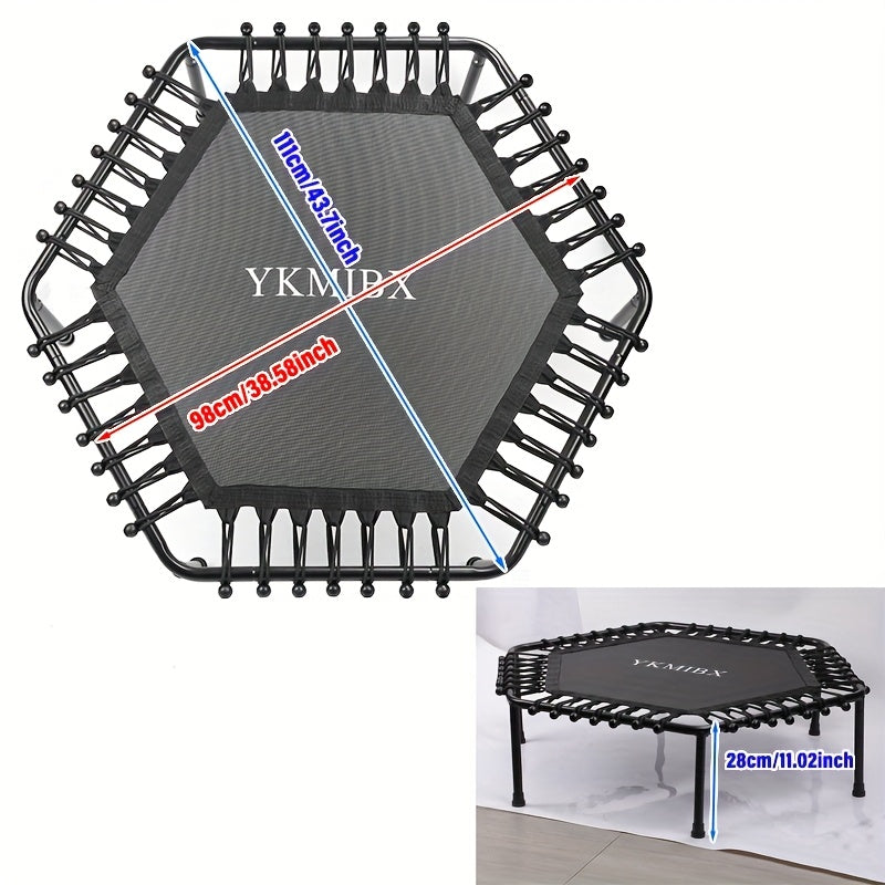 Hexagonal Fitness Rebounder Trampoline – Silent Indoor Cardio Workout Trainer (136kg Capacity)