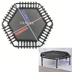 Hexagonal Fitness Rebounder Trampoline – Silent Indoor Cardio Workout Trainer (136kg Capacity)