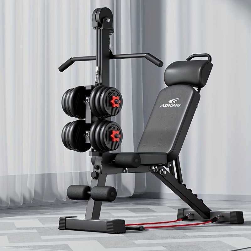12-in-1 Multifunctional Adjustable Fitness Bench & Rack Station
