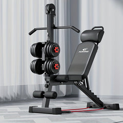 12-in-1 Multifunctional Adjustable Fitness Bench & Rack Station