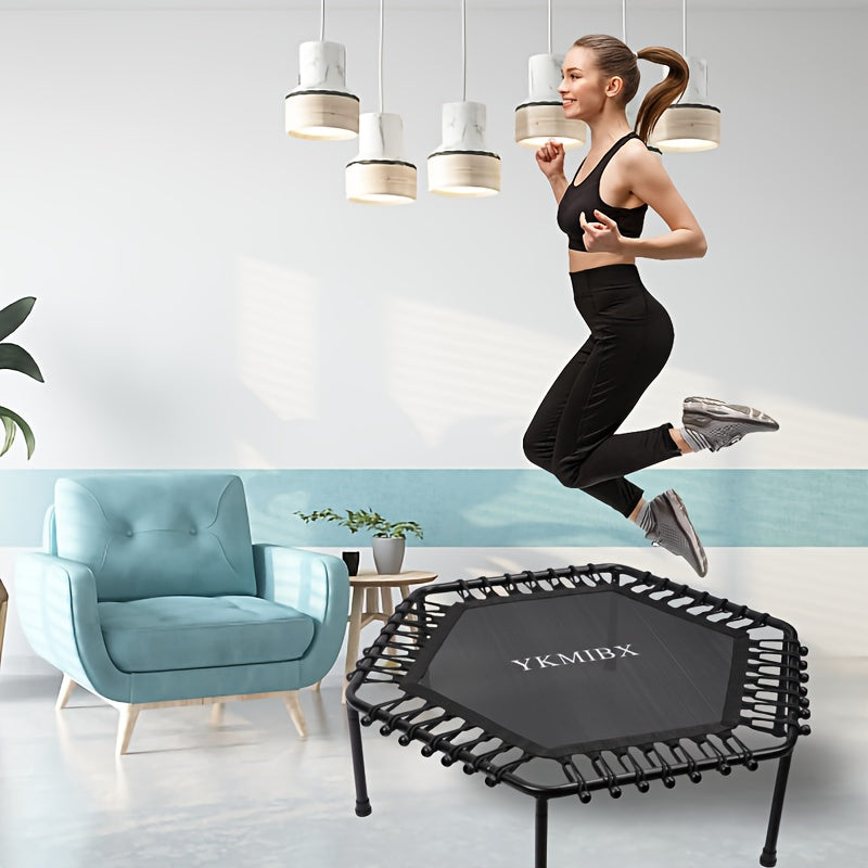 Hexagonal Fitness Rebounder Trampoline – Silent Indoor Cardio Workout Trainer (136kg Capacity)