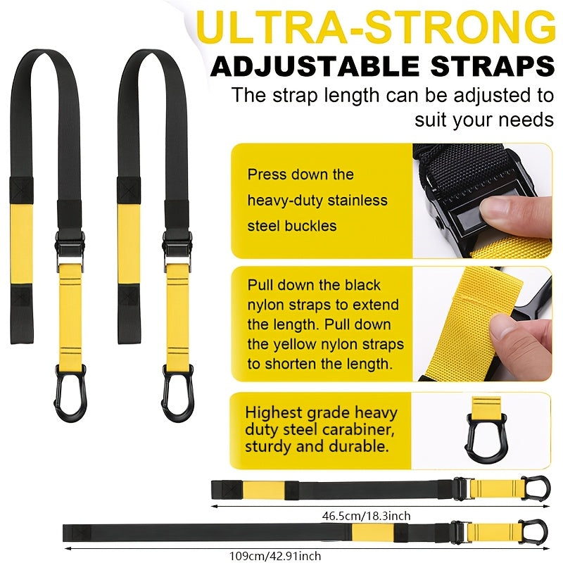 Portable Suspension Resistance Training Kit – Full Body Workout Straps with Bands & Door Anchor