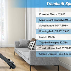 NEW Folding Treadmills Walking Pad Treadmill for Home Office -2.5HP Walking Treadmill With Incline Bluetooth Speaker
