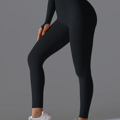 Seamless Solid High-Waist Peach Workout Leggings