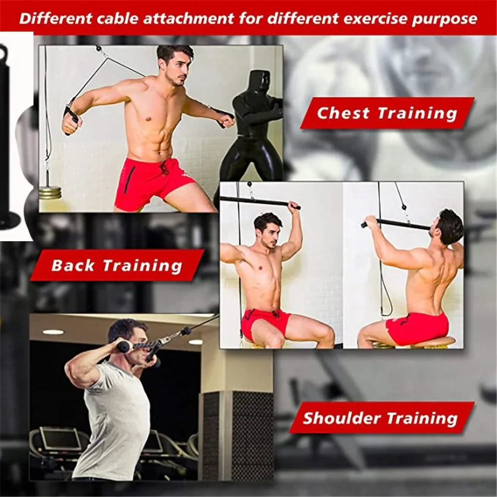 DIY Pulley Cable Gym Equipment – Portable Home Strength Training System