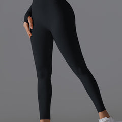 Seamless Solid High-Waist Peach Workout Leggings