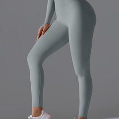 Seamless Solid High-Waist Peach Workout Leggings