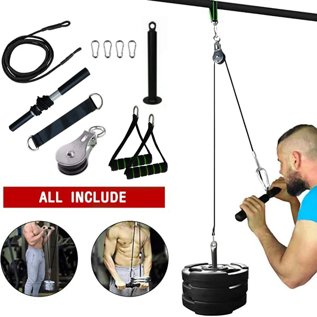 DIY Pulley Cable Gym Equipment – Portable Home Strength Training System