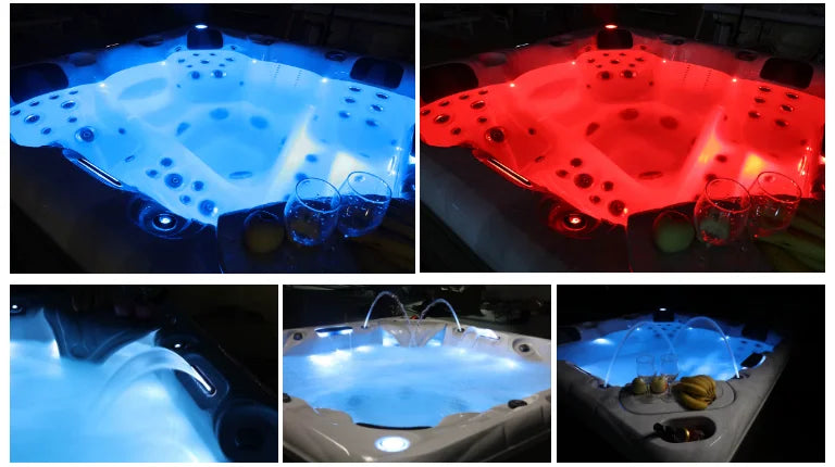Outdoor Hot Tub Swim Spa – Acrylic Massage Pool with Jets, LED Lights & Ozone System