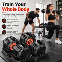 50 LB Adjustable Dumbbell Set – Multi-Weight Home Gym Pair | Cipher Athletics