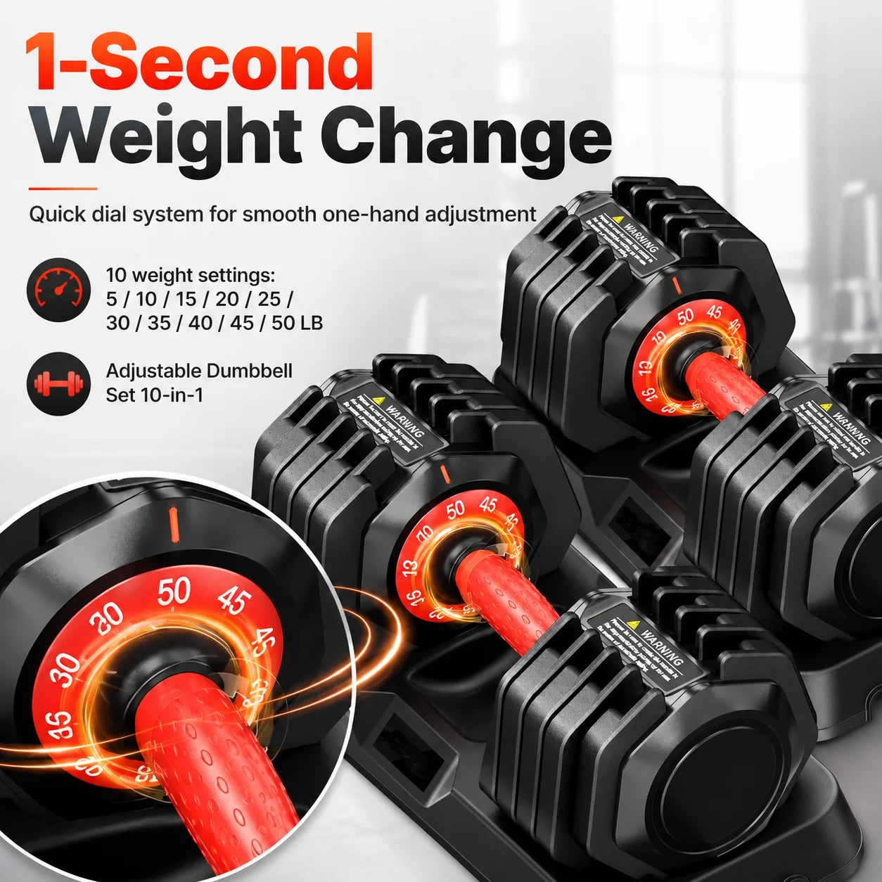 50 LB Adjustable Dumbbell Set – Multi-Weight Home Gym Pair | Cipher Athletics