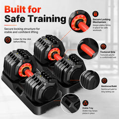 50 LB Adjustable Dumbbell Set – Multi-Weight Home Gym Pair | Cipher Athletics