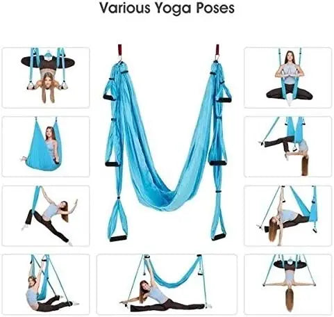 Aerial Yoga Hammock Set – 440 lb Capacity, 6 Handles, Anti-Gravity Yoga Swing with Carry Bag, 15 Colors