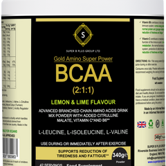 Gold Amino Super Power BCAA 2:1:1 – Lemon Lime Recovery & Performance Drink Mix