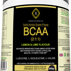Gold Amino Super Power BCAA 2:1:1 – Lemon Lime Recovery & Performance Drink Mix