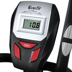EverFlex Elliptical Exercise Bike Cross Trainer display panel showing speed, time, and calories.