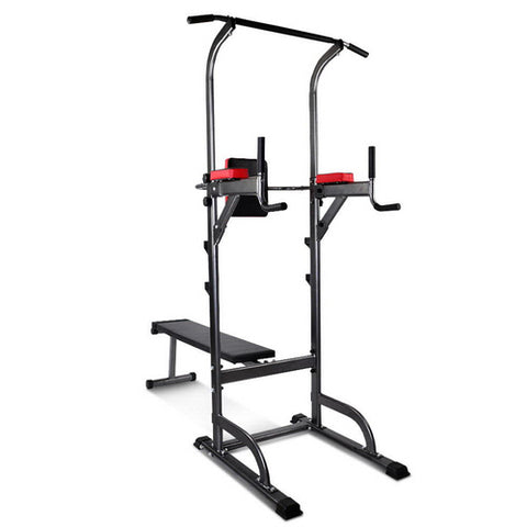 9-in-1 Chin Up & Flat Bench Station – Multi-Function Power Tower for Full-Body Training