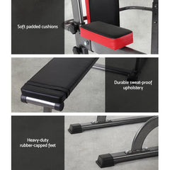 9-in-1 Chin Up & Flat Bench Station – Multi-Function Power Tower for Full-Body Training