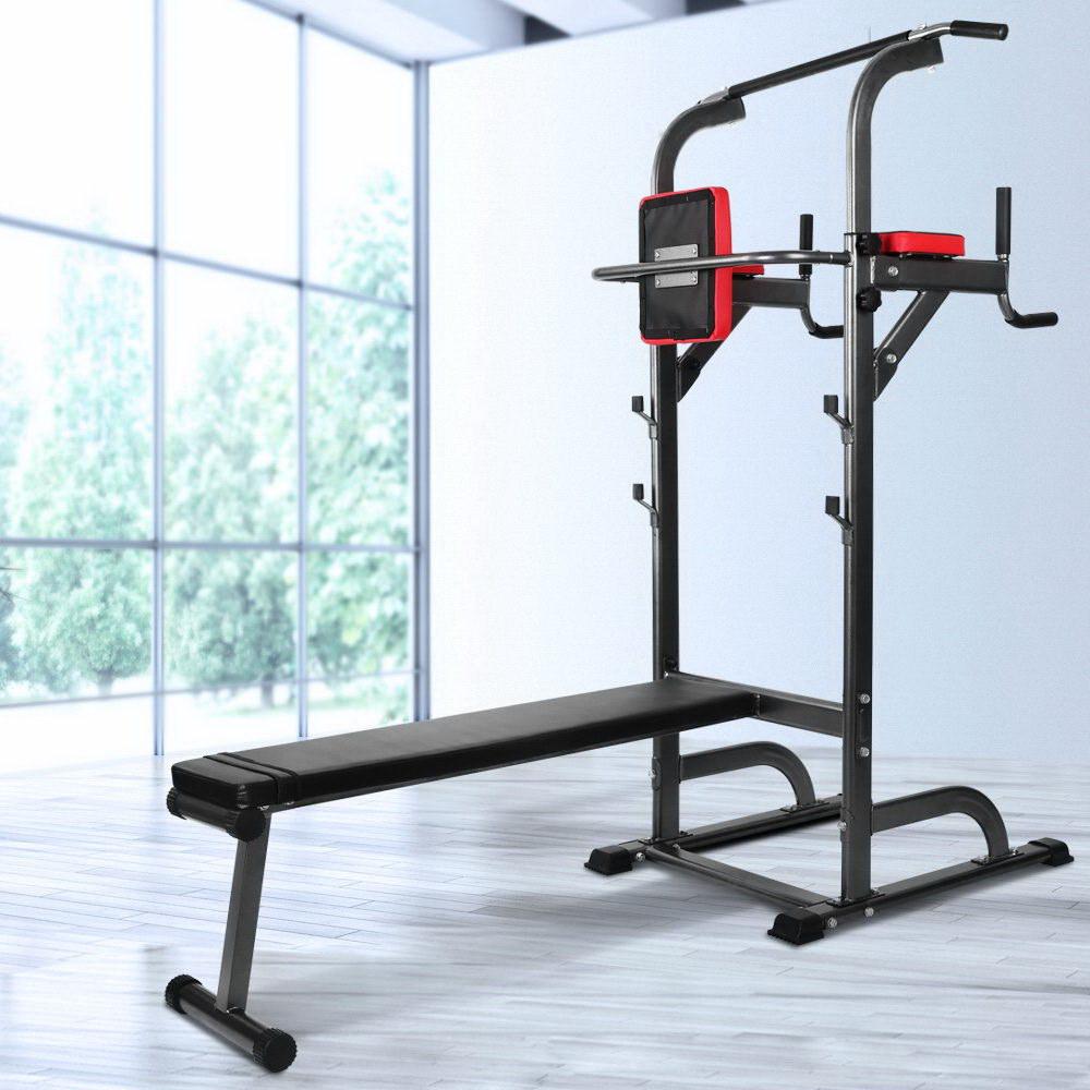 9-in-1 Chin Up & Flat Bench Station – Multi-Function Power Tower for Full-Body Training