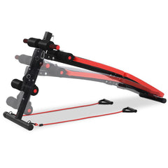 Foldable Multi-Function Sit-Up Bench with Resistance Bands