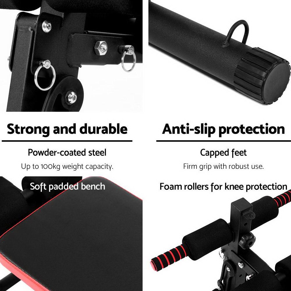 Foldable Multi-Function Sit-Up Bench with Resistance Bands
