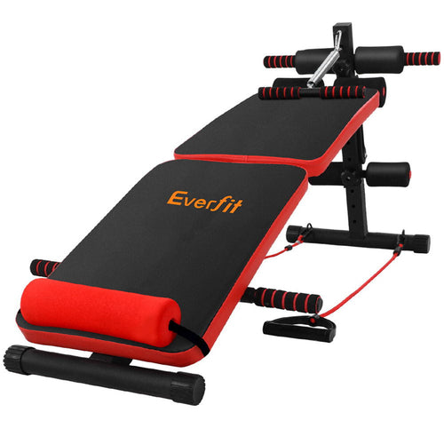 Foldable Multi-Function Sit-Up Bench with Resistance Bands