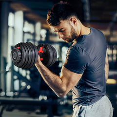 Adjustable Dumbbell Set 2.5–24KG – 15-in-1 Weight Training Dumbbell with Stand