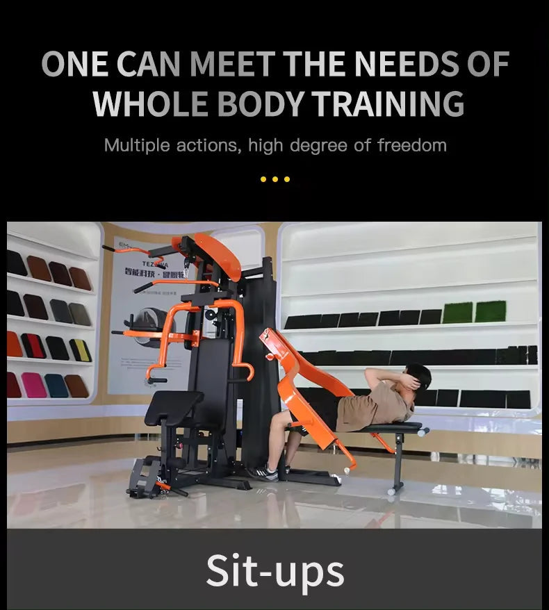 Professional 3-Station Multi Gym Equipment – Multifunctional Full-Body Strength Training System