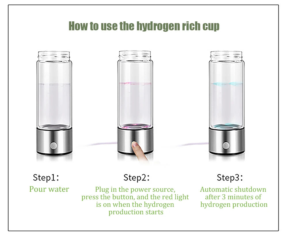 Hydrogen Water Generator Alkaline Maker Rechargeable Portable Water Ionizer Bottle Super Antioxidan Hydrogen-Rich Water Cup