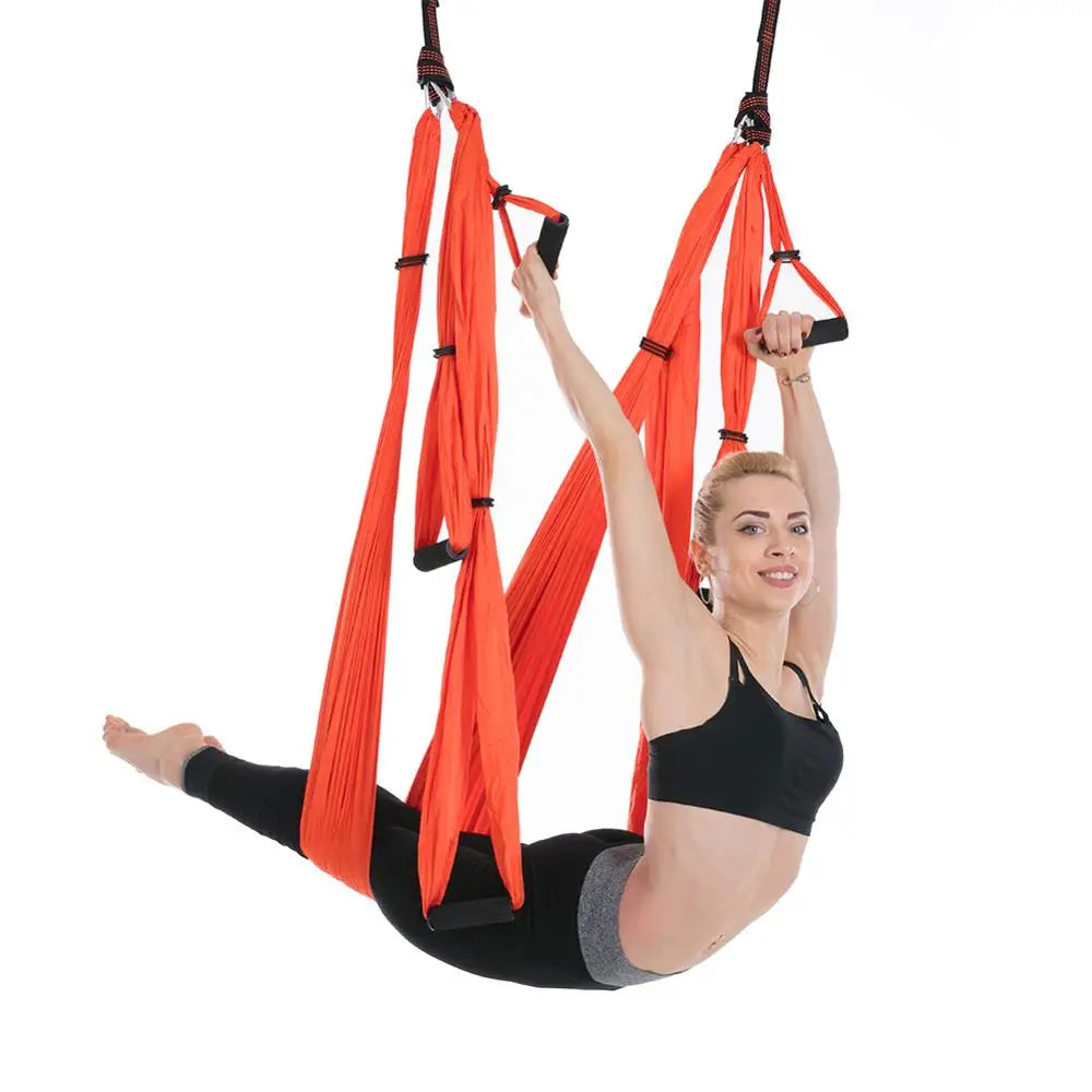 Aerial Yoga Hammock Set – 440 lb Capacity, 6 Handles, Anti-Gravity Yoga Swing with Carry Bag, 15 Colors