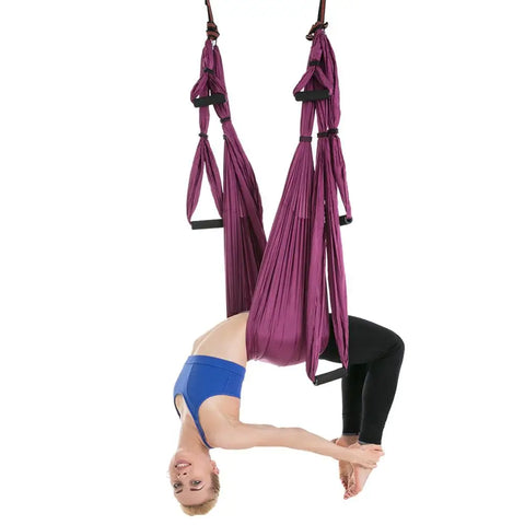 Aerial Yoga Hammock Set – 440 lb Capacity, 6 Handles, Anti-Gravity Yoga Swing with Carry Bag, 15 Colors