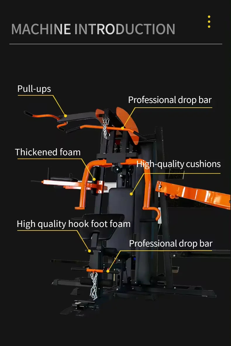 Professional 3-Station Multi Gym Equipment – Multifunctional Full-Body Strength Training System