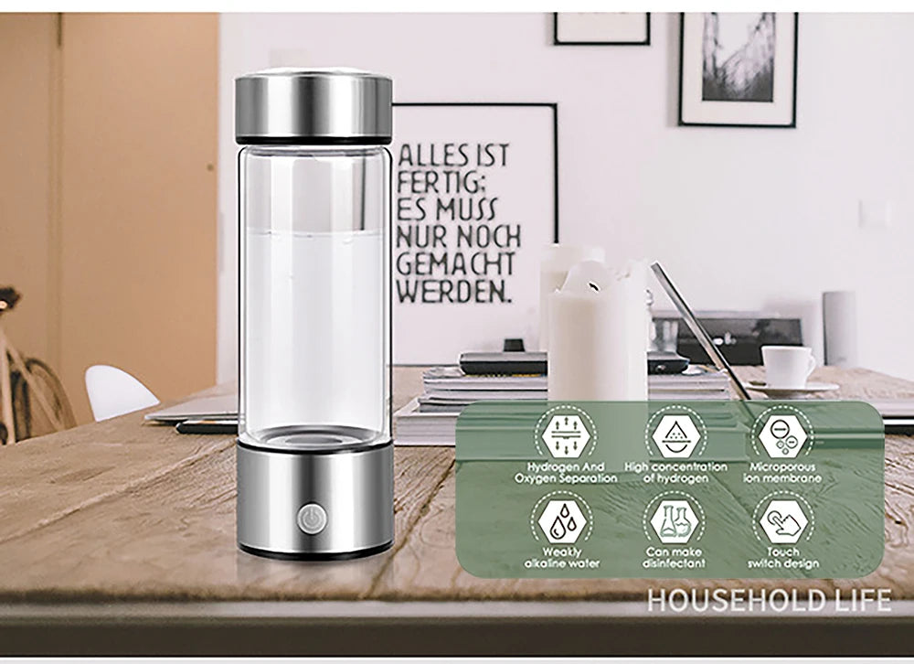 Hydrogen Water Generator Alkaline Maker Rechargeable Portable Water Ionizer Bottle Super Antioxidan Hydrogen-Rich Water Cup