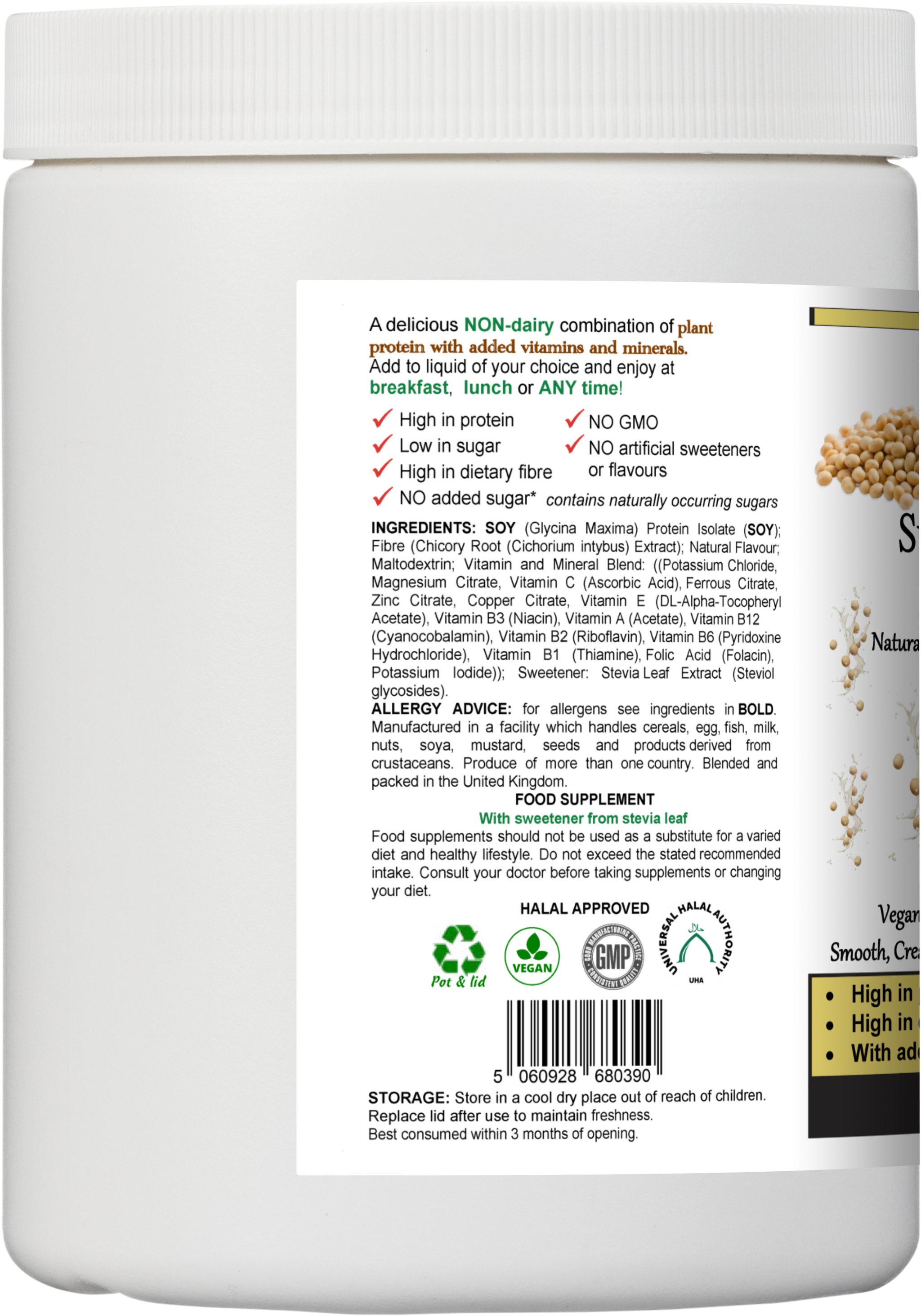 Super Meal Shake Vanilla – Vegan High Protein Meal Replacement with Vitamins & Fibre
