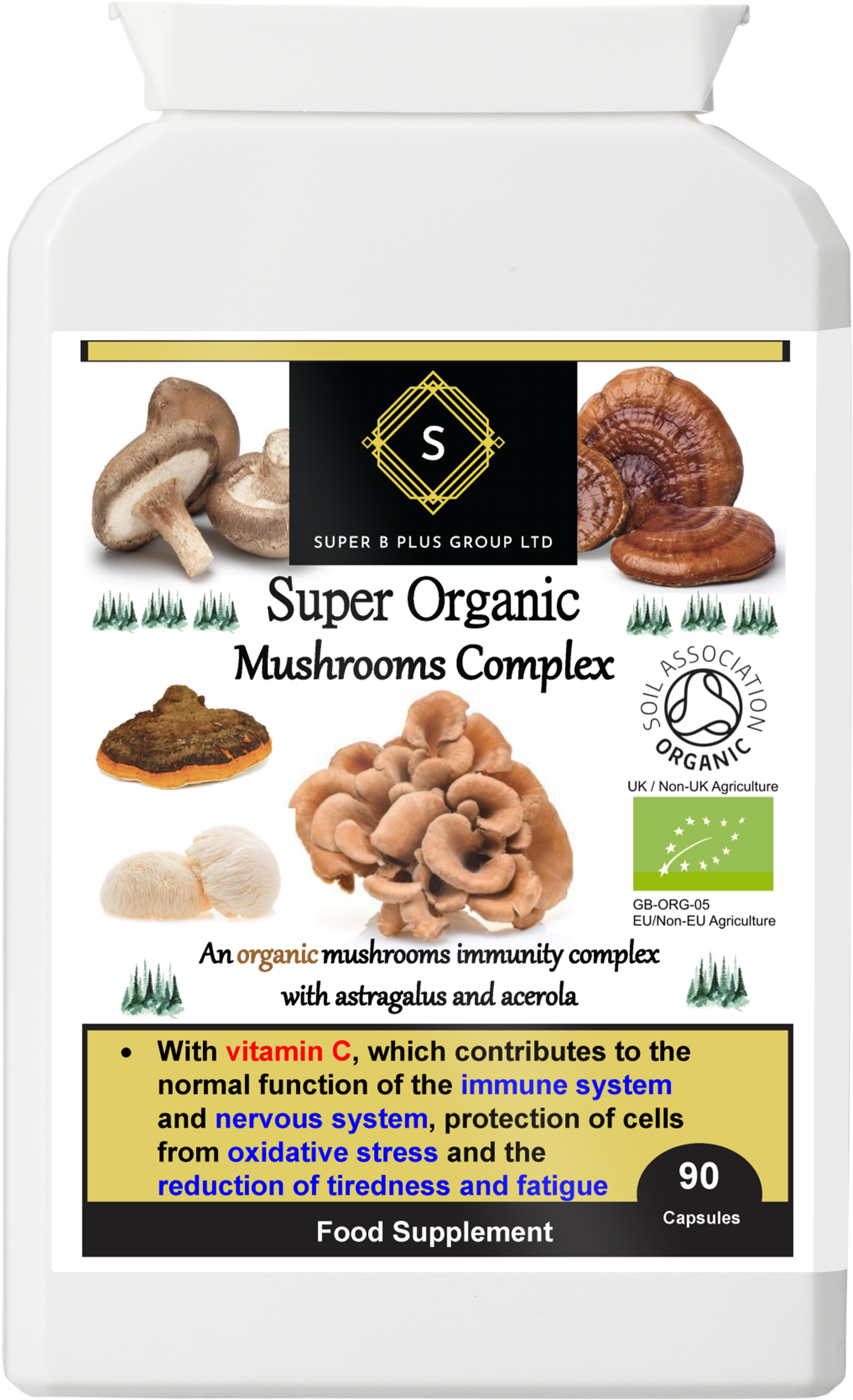 Super Organic Mushroom Complex – 90 Capsules
