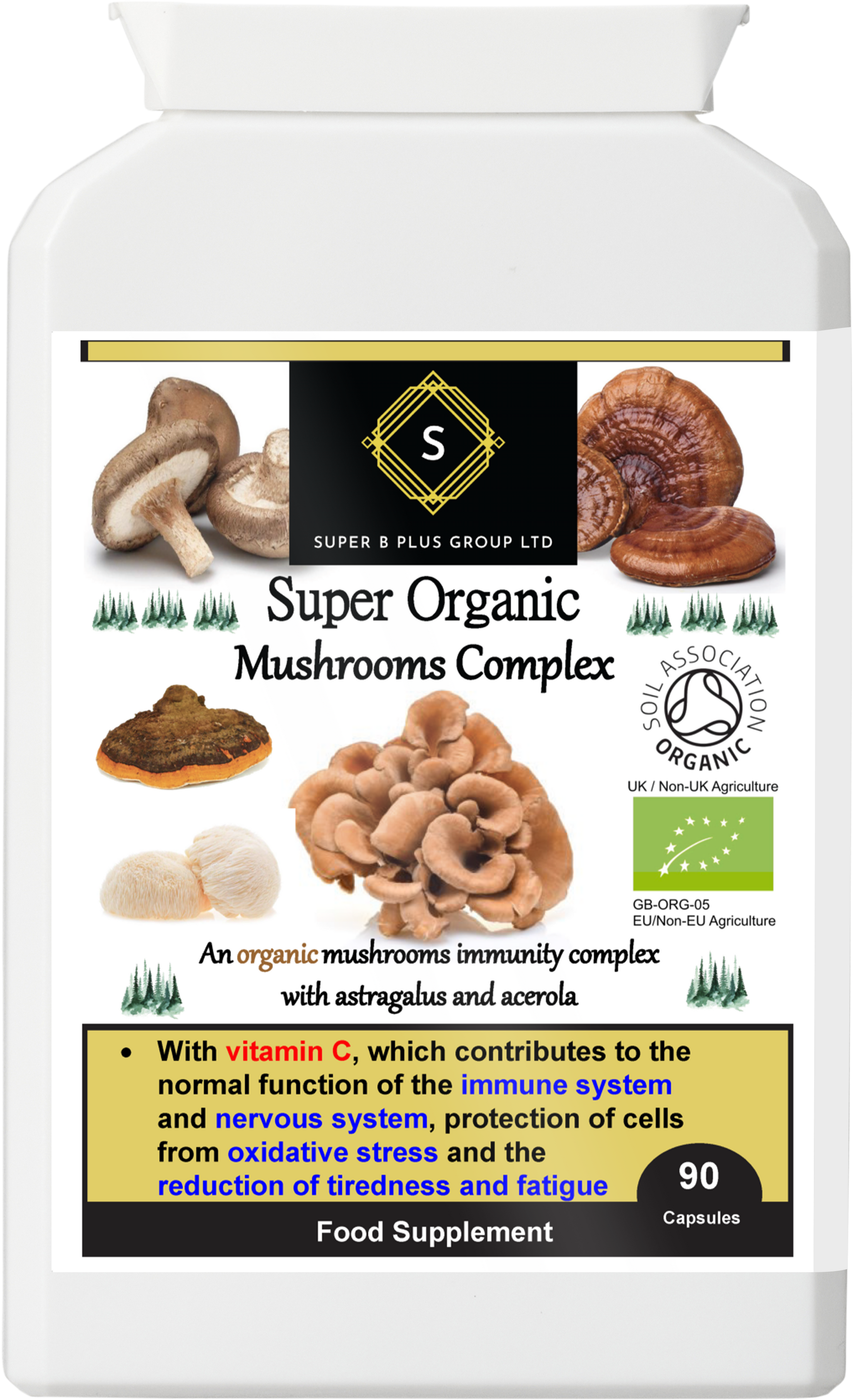 Super Organic Mushroom Complex – 90 Capsules