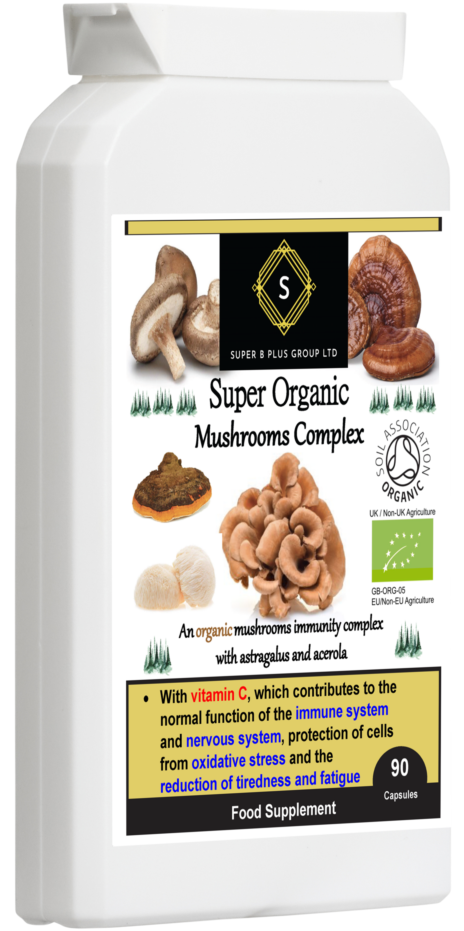 Super Organic Mushroom Complex – 90 Capsules