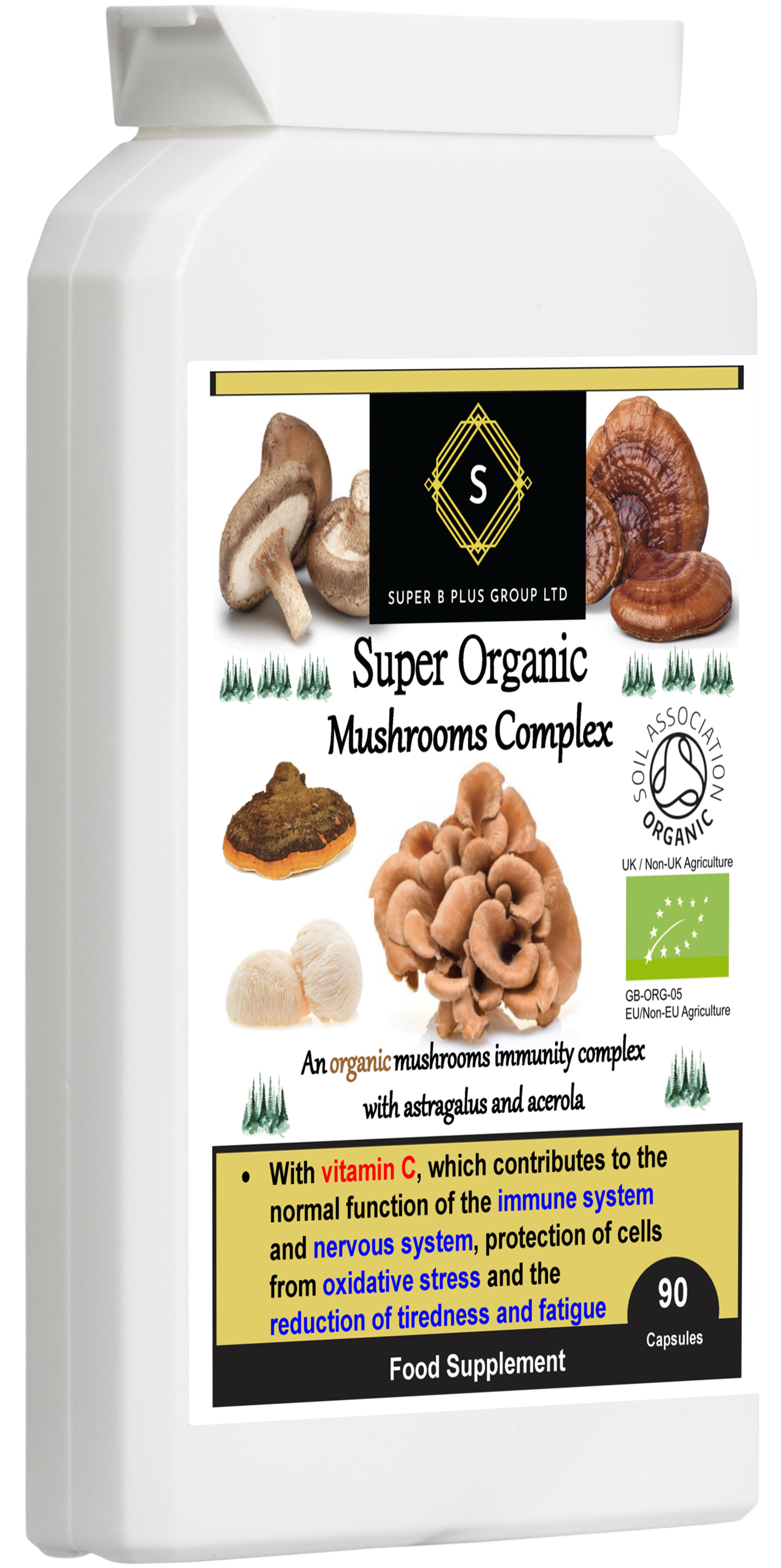Super Organic Mushroom Complex – 90 Capsules