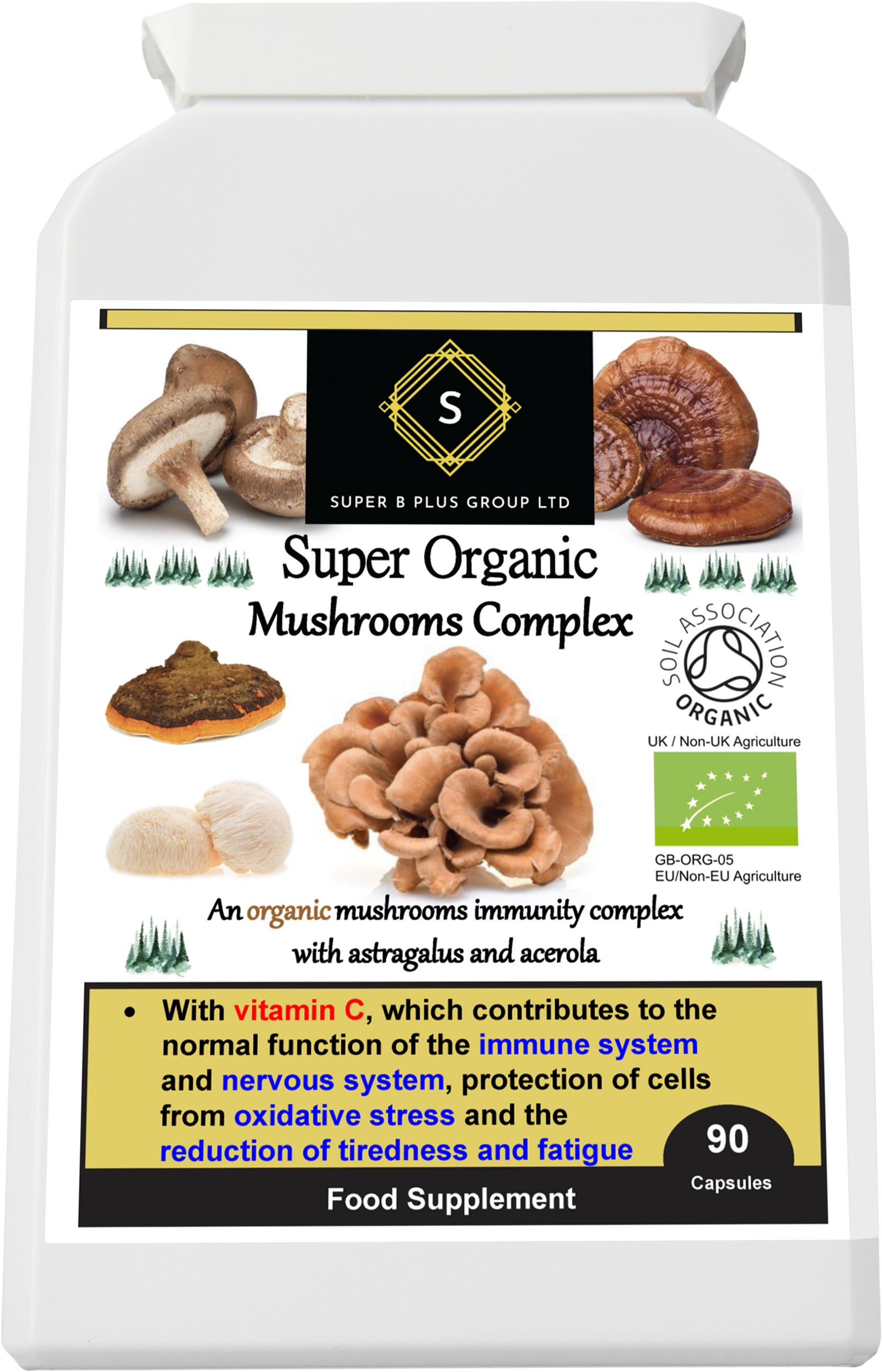 Super Organic Mushroom Complex – 90 Capsules