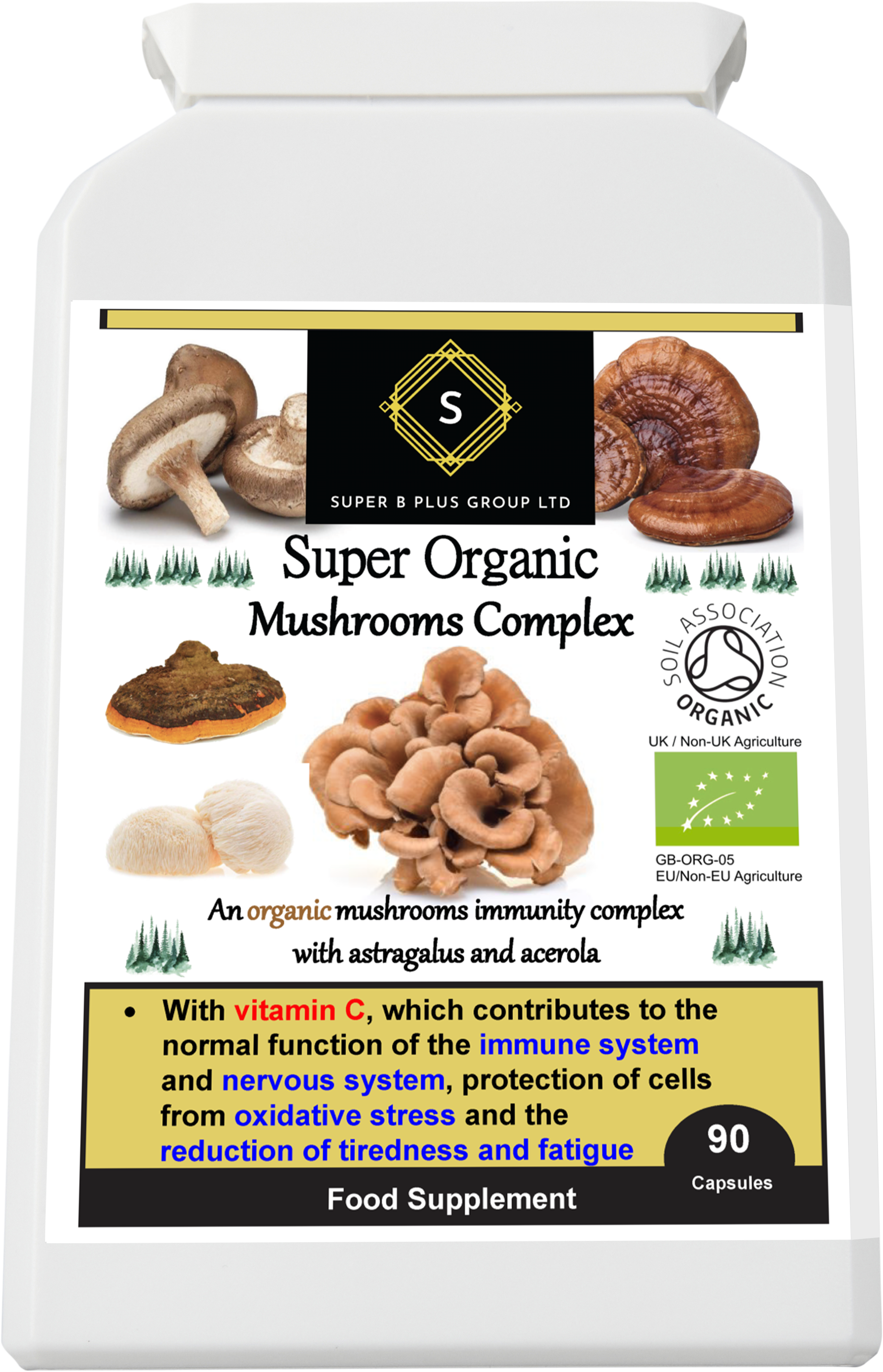 Super Organic Mushroom Complex – 90 Capsules
