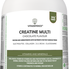 Creatine Multi | Chocolate Flavour Recovery Shake with BCAA, Collagen, Electrolytes, Vitamins & Minerals – 1.8 kg