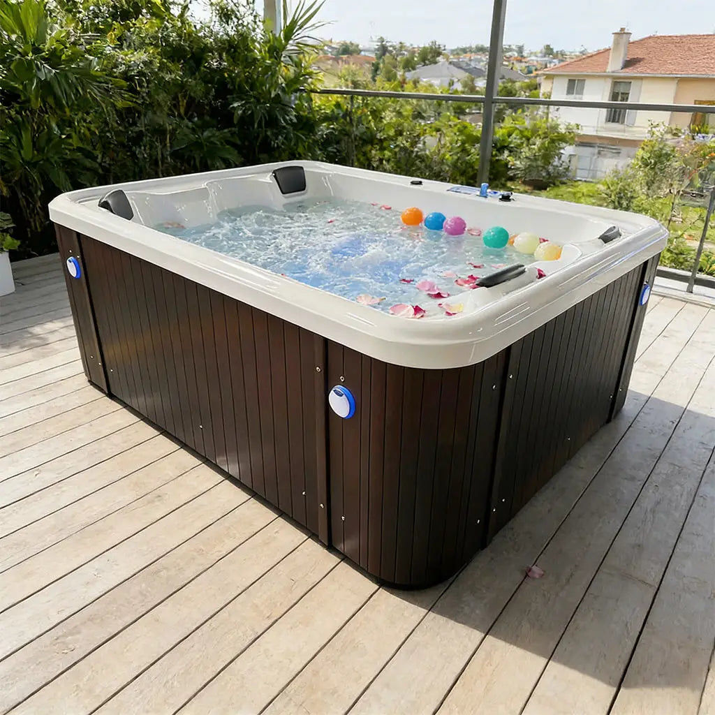 Freestanding Acrylic Hot Tub Spa – 3 Person Outdoor Jacuzzi with 35 Massage Jets & Balboa System