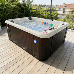 Freestanding Acrylic Hot Tub Spa – 3 Person Outdoor Jacuzzi with 35 Massage Jets & Balboa System