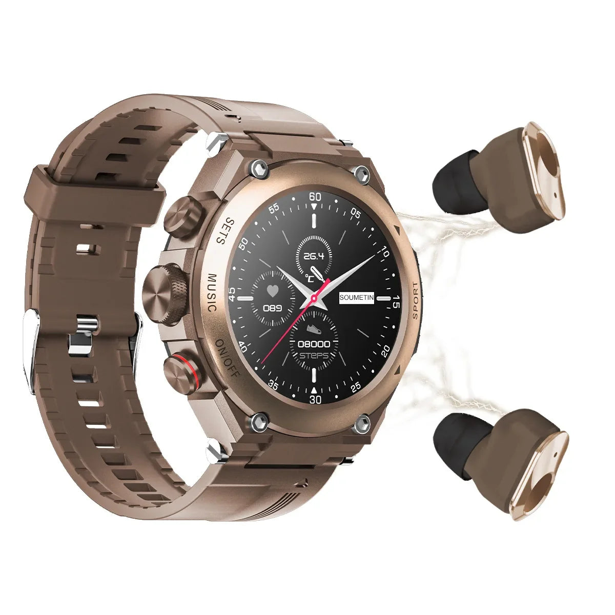 New T92 Smart Watch 2-in-1 TWS Bluetooth Headset Dial Call Local Music Heart Rate Blood Pressure