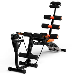 Adjustable AB Workout Bench – Multi-Function Home Gym Ab Crunch Machine with Resistance Bands & Leg Developer