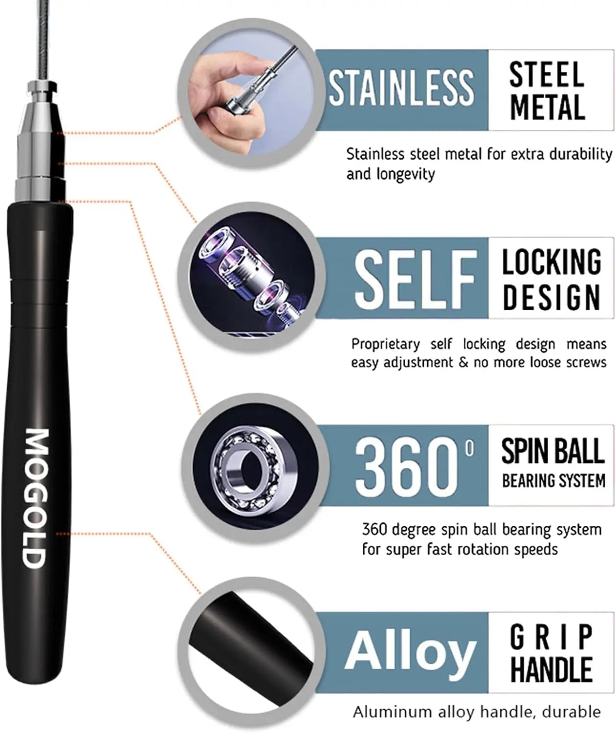 Adjustable Speed Jump Rope – Tangle-Free, Self-Locking for CrossFit, Boxing & Double-Under Workouts