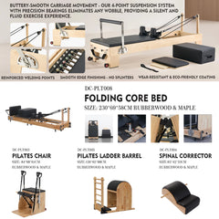 Wood Pilates Reformer – Commercial Studio Grade, CE/ISO Certified, Custom Logo, Gym & Pilates Studio Machine