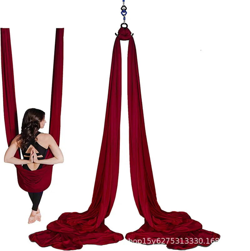 Aerial Yoga Silk Hammock – 8 Meter Satin Yoga Swing Set, 2.8m Wide, Anti-Gravity Inversion Tool, 15 Colors