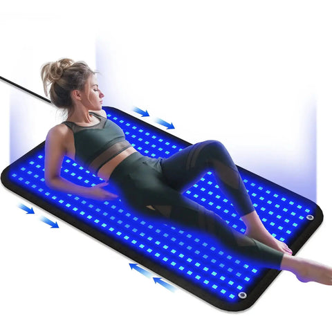 360-LED Dual Wavelength Tanning Lamp Mat | 460+490nm Blue Light Solarium Pad (100×60cm)